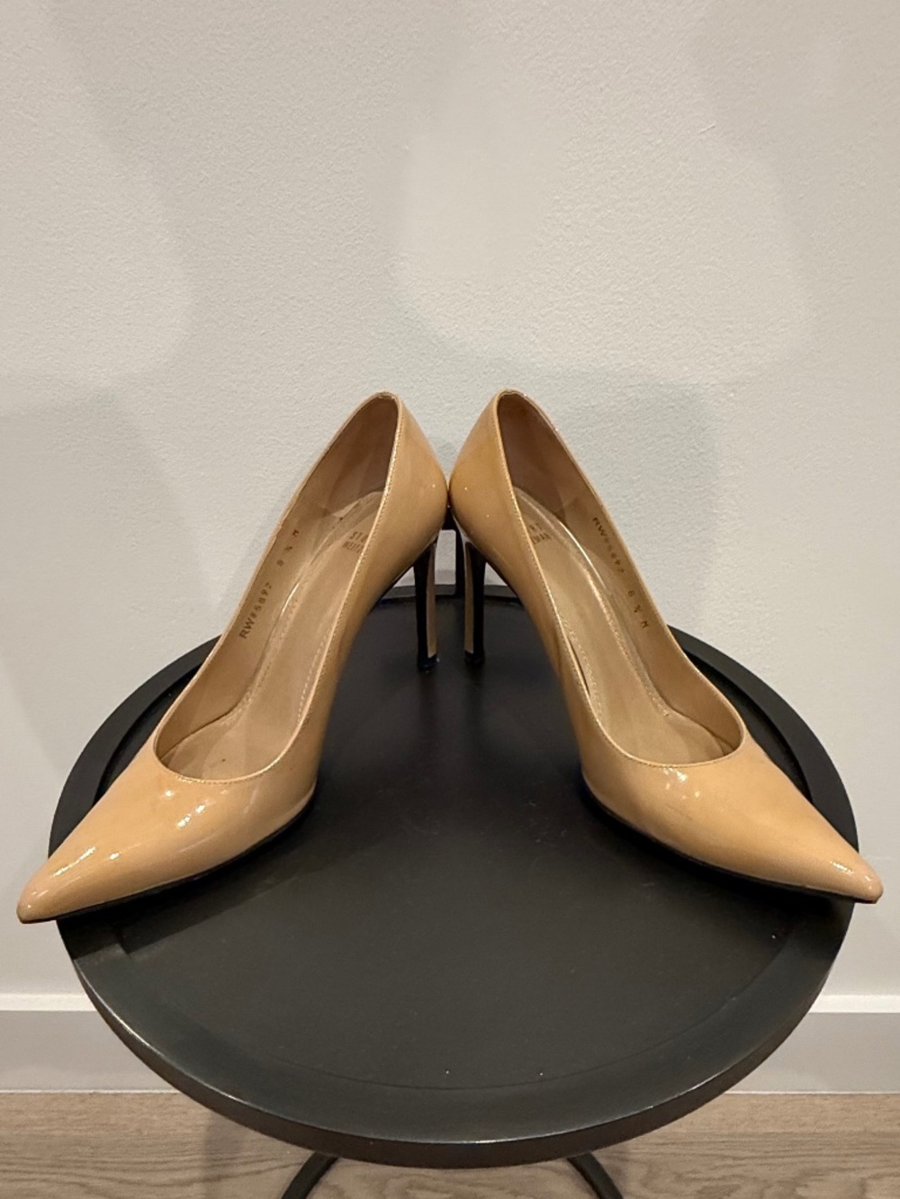 Stuart Weitzman Nude/Tan Patent Leather Pumps Size 8.5 - Good Used Condition